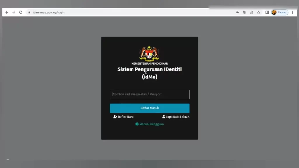 Memastikan Maklumat Log Masuk Betul