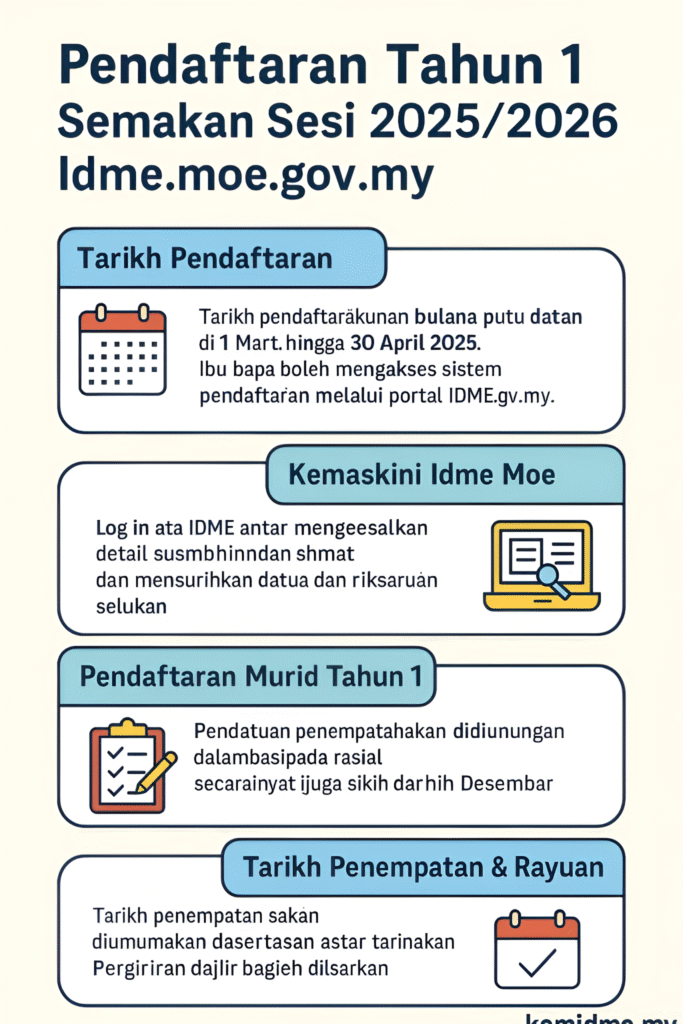 Pendaftaran Tahun 1 Sesi 2025/2026: Tarikh Penting dan Panduan Ringkas