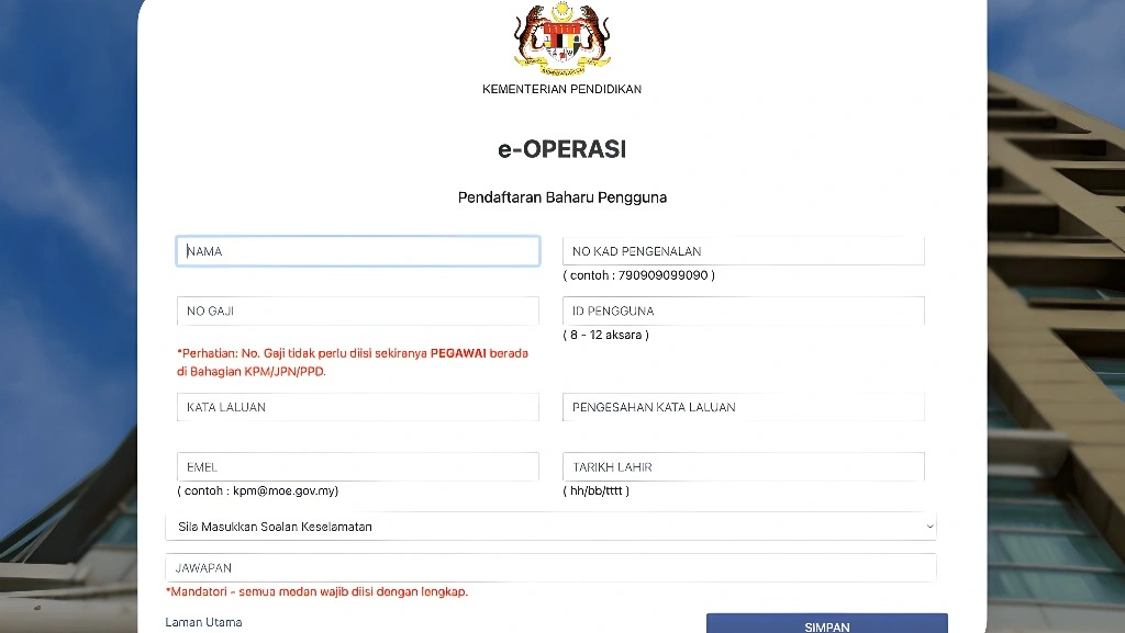 Langkah untuk Mendaftar: