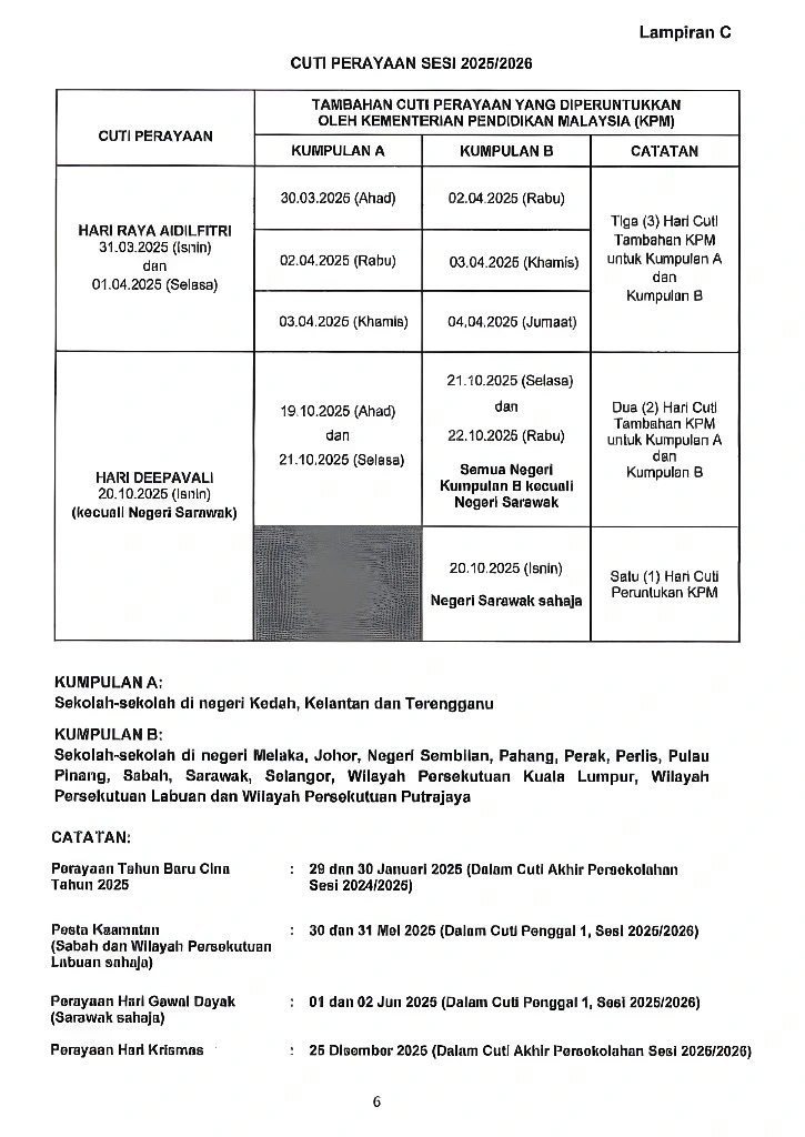 Takwim Akademik Sesi 2025/2026