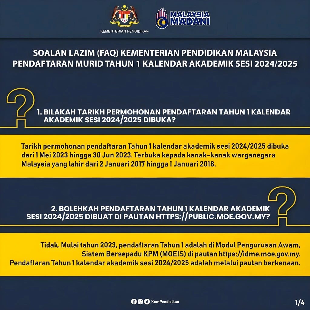 Cara Semakan Penempatan Tahun 1 Sesi 2026/2027