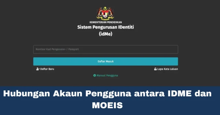 Hubungan Akaun Pengguna antara IDME dan MOEIS
