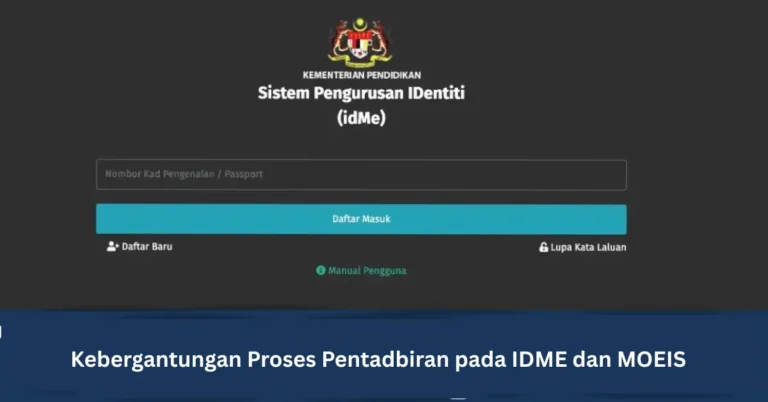 Kebergantungan Proses Pentadbiran pada IDME dan MOEIS